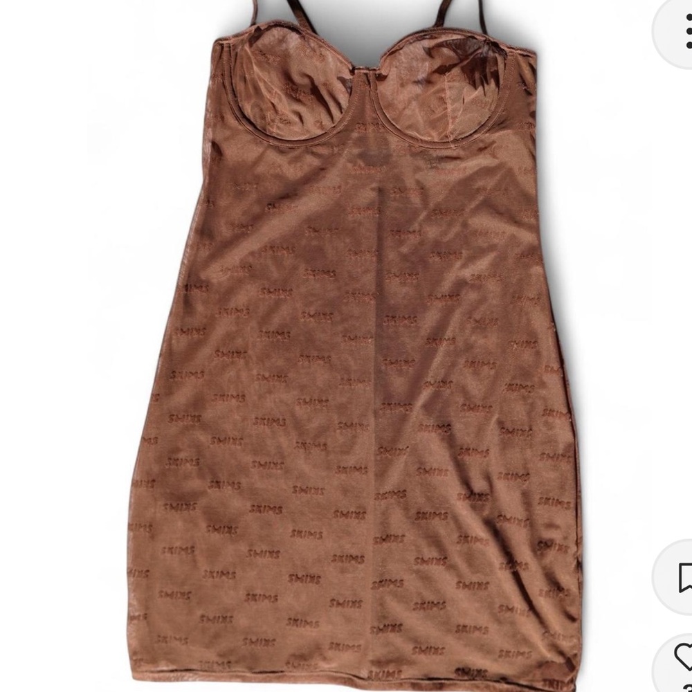 SKIMS Brown Midi Slip Skirt - M